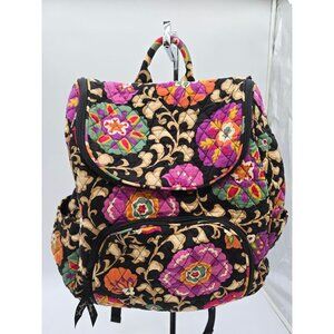 Vera Bradley Quilted Floral Backpack With Pockets & Adjustable Straps